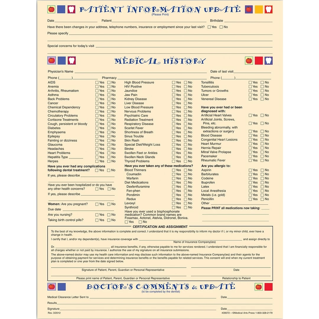 Medical Arts Press® Patient Information Update Form