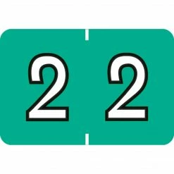 Medical Arts Press® Colwell Jewel Tone® Compatible Numeric Roll Labels, "2"
