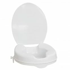 Drive Medical AquaSense Raised Toilet Seat With Lid, 4" White (770-626)