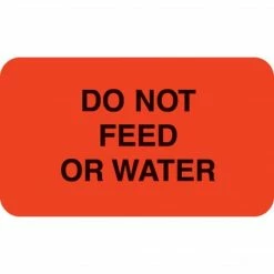 Medical Arts Press® Diet And Medical Alert Labels, Do Not Feed Or Water, Fluorescent Red, 7/8x1-1/2", 500 Labels