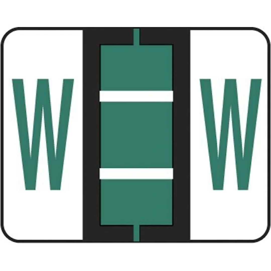 Medical Arts Press® TAB® Products Compatible Alpha Binder Sheet Style Labels; Letter W