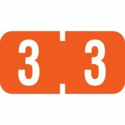 Medical Arts Press® TAB® Products Compatible Numeric Mini Label Sheets, "3"