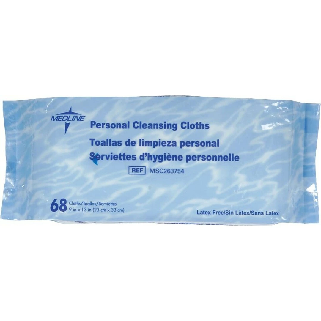 Medline Economy Wet Wipes; 12'' L X 8'' W, Fragrance, Soft Pack Container, 816/Pack - Image 2