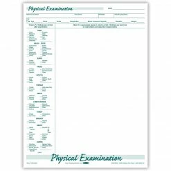 Medical Arts Press® Physical Exam Forms, Green FormFamily™, Top Punched, 250/PK