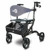 Drive Medical Hugo Explore Side-Fold Rollator Rolling Walker With Seat, Backrest And Folding Basket, Pearl Black (700-977)