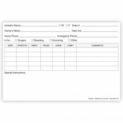 Medical Arts Press® Vet Cage Card; Identification Information, 4x6"