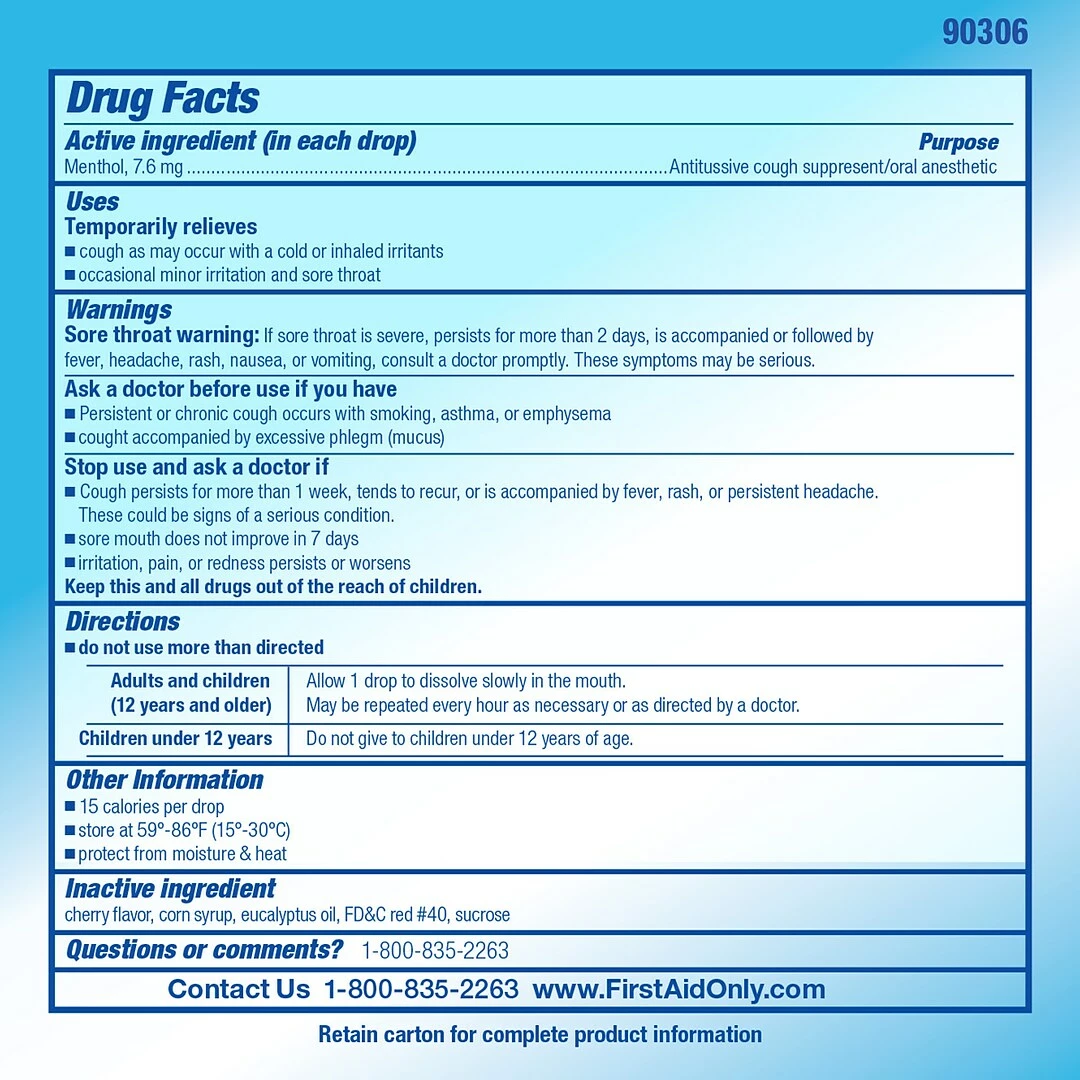 PhysiciansCare Cough & Sore Throat Lozenges, Cherry, 50/Box (90306) - Image 5