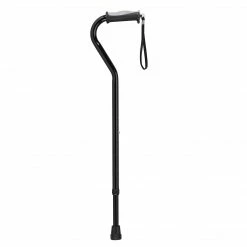 Drive Medical Adjustable Height Offset Handle Cane With Gel Hand Grip Black (RTL10372BK)