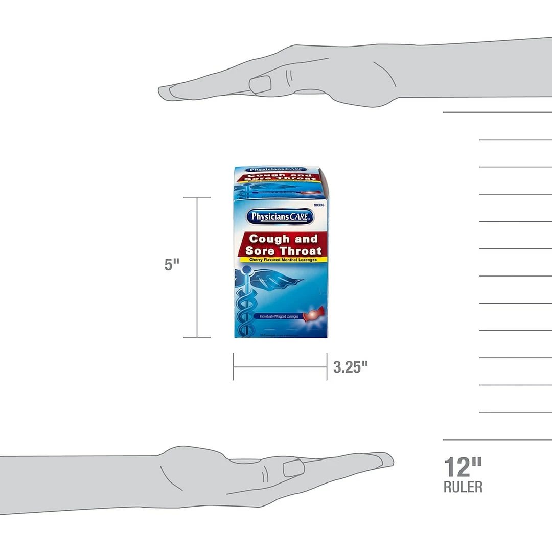 PhysiciansCare Cough & Sore Throat Lozenges, Cherry, 50/Box (90306) - Image 6