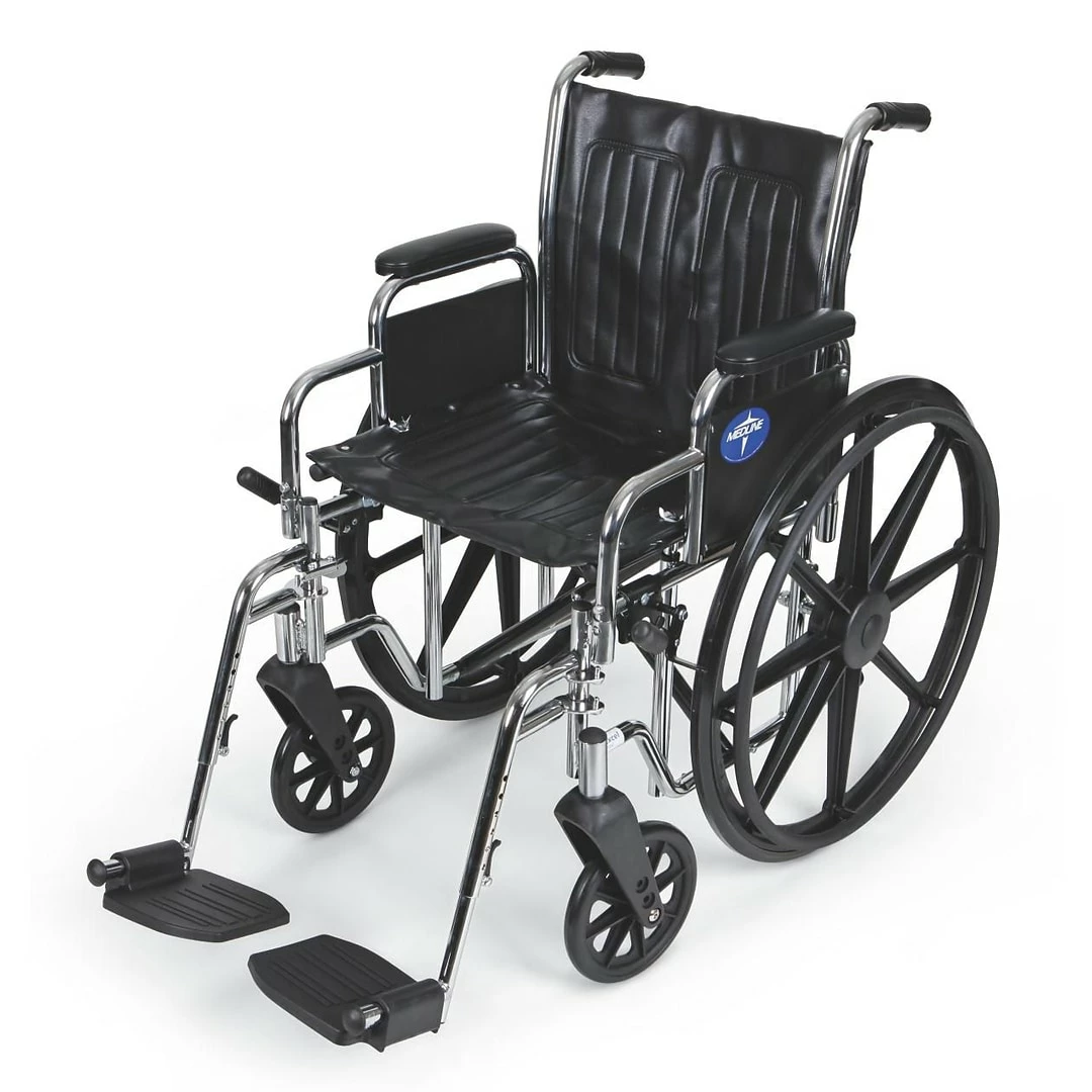 Medline Excel 2000 Extra-Wide Wheelchairs; Seat, Removable Desk Length Arm, Swing Away Leg