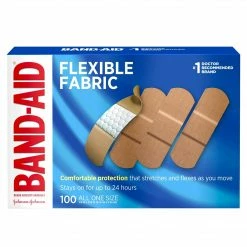 Band-Aid Brand Flexible Fabric Adhesive Bandages, All One Size, 100 Count (556241)