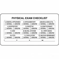 Medical Arts Press Veterinary Examination Medical Labels, Physical Exam, White, 2-1/2x4", 100 Labels