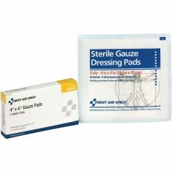 First Aid Only Sterile Gauze Pads, 4" X 4", 2/box