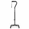 Drive Medical Hugo Adjustable Quad Cane For Right Or Left Hand Use, Large Base, Ebony (731-840)