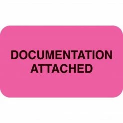 Medical Arts Press® Insurance Carrier Collection Labels, Documentation Attached, Fl Pink, 7/8x1-1/2", 500 Labels