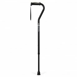 Drive Medical Hugo Adjustable Offset Handle Cane With Reflective Strap, Ebony (731-442)