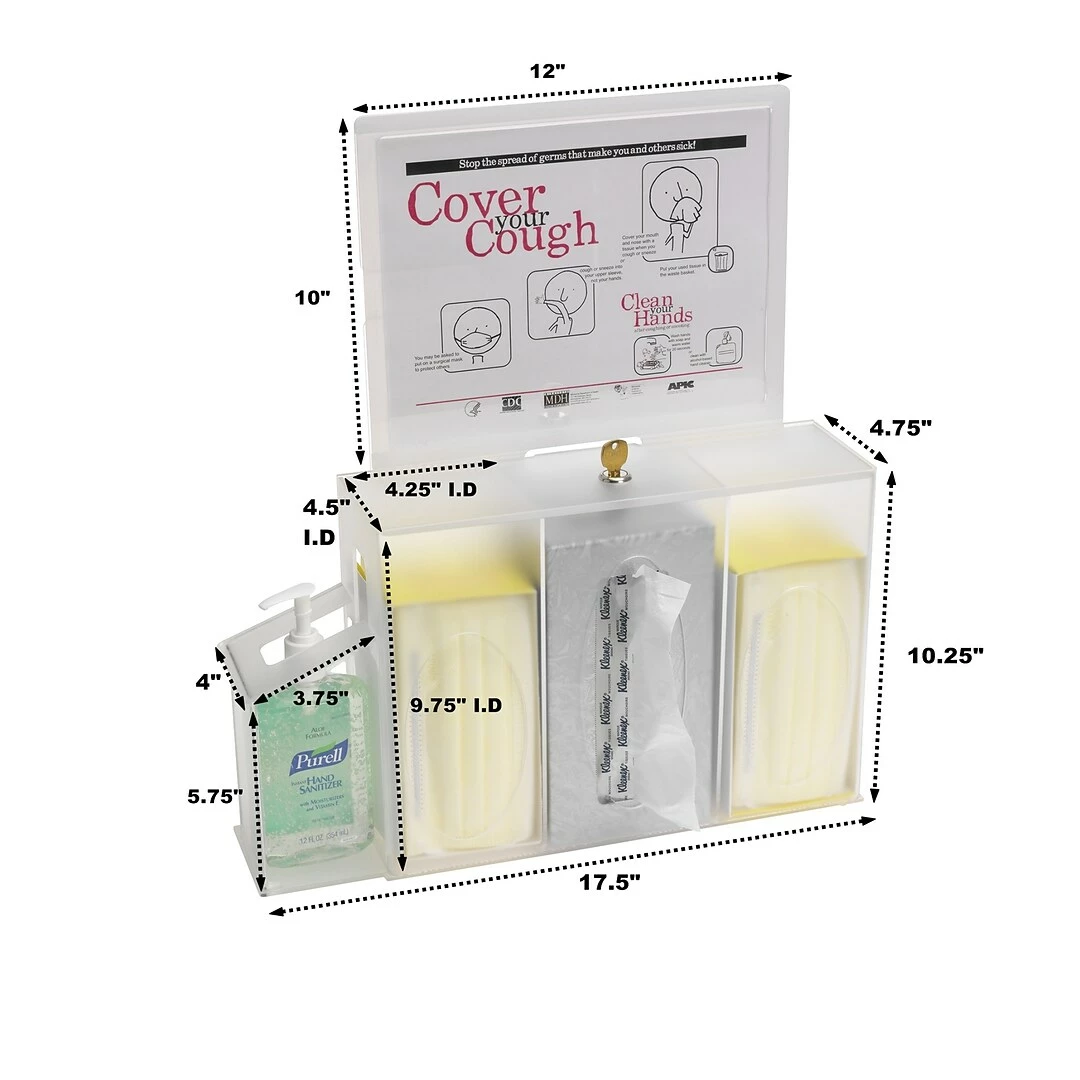 Omnimed American Made Acrylic Hygienic/Sanitation Station (304006) - Image 2