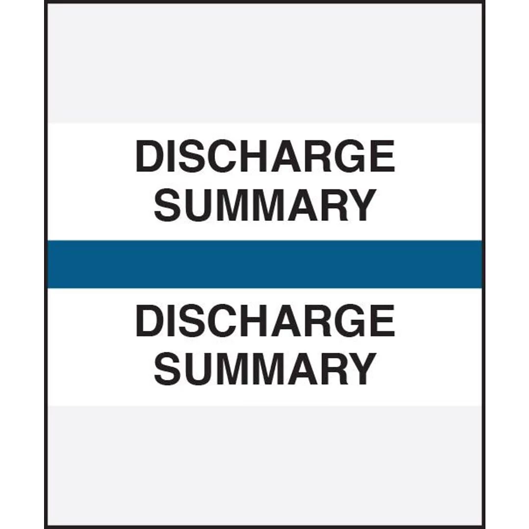 Medical Arts PressĀ® Standard Preprinted Chart Divider Tabs, Discharge Summary, Dark Blue