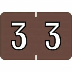 Medical Arts Press® Colwell Jewel Tone® Compatible Numeric Roll Labels; "3"