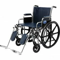 Medline Excel Extra-wide Wheelchairs, 24" W X 18" D Seat, Removable Desk Length Arm, Elevating Leg