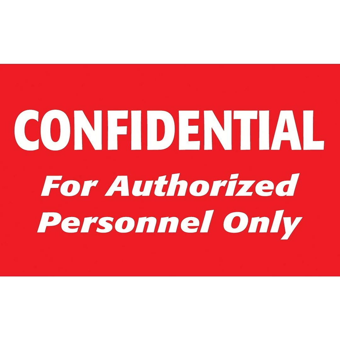 Medical Arts Press® Patient Record Labels, Confidential/Authorized Personnel, Red, 2-1/2x4", 100 Labels
