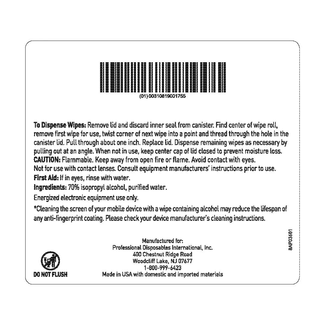 Easy Screen Cleaning Wipes, 70/Canister, 12 Canisters/Carton (P03672CT) - Image 3