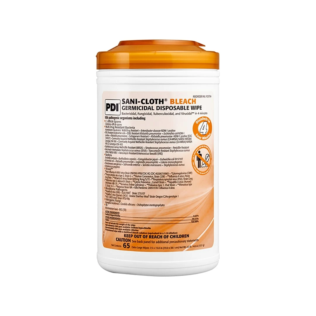 PDI Sani-Cloth Bleach Wipes, 65/Pack (P25784)