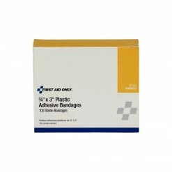 First Aid Only 0.75"W X 3"L Adhesive Bandages, 100/Box (G155)