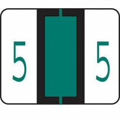 Medical Arts Press® TAB® Products Compatible Numeric Sheet Style Labels, "5"