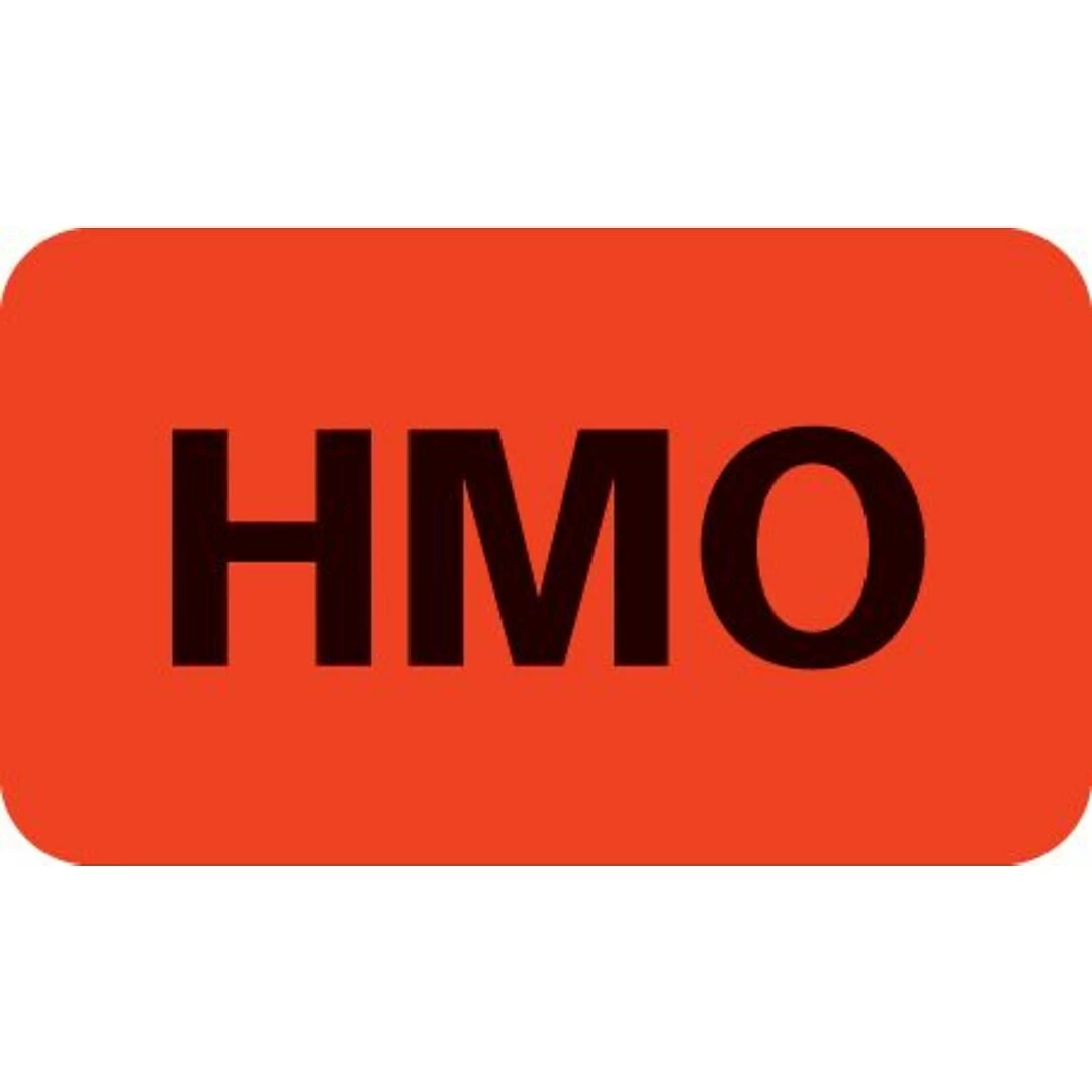 Medical Arts Press® Insurance Chart File Medical Labels, HMO, Fluorescent Red, 7/8x1-1/2", 500 Labels