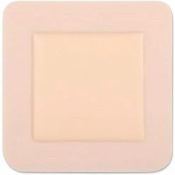 Medline Optifoam® Adhesive Dressings, 4" X 4" Size, Educational Packaging, 10/Box