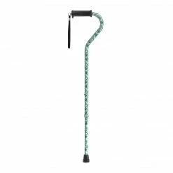 Drive Medical Hugo Adjustable Offset Handle Cane With Reflective Strap, Carbon Swirls (731-458)