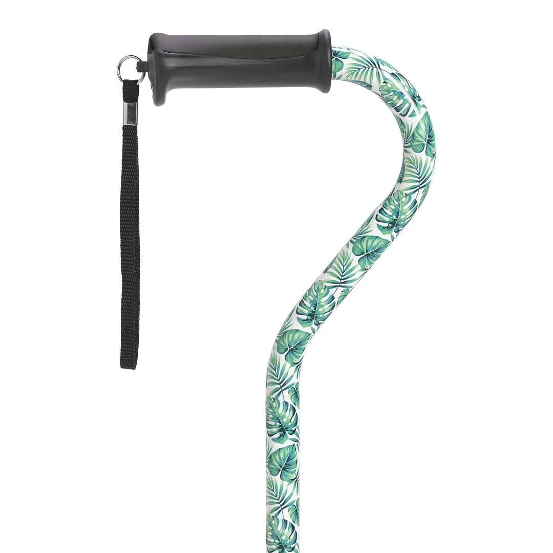 Drive Medical Hugo Adjustable Offset Handle Cane With Reflective Strap, Carbon Swirls (731-458) - Image 2