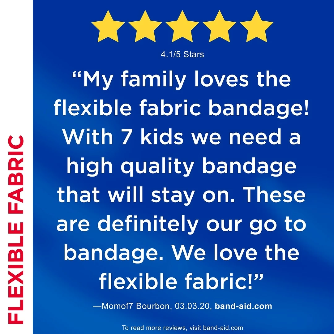 Band-Aid Brand Flexible Fabric Adhesive Bandages, All One Size, 100 Count (556241) - Image 4