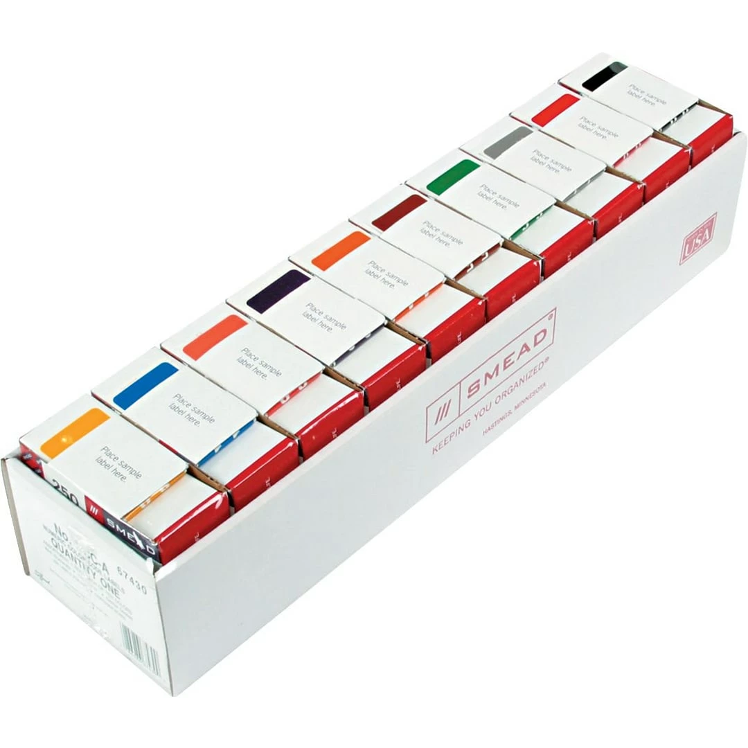 Smead DCC Hand Written Identification & Color Coding Label 0-9, 1-1/2" X 1-1/2", Assorted Color, 250/Roll, 10 Rolls/Bx (67430) - Image 2
