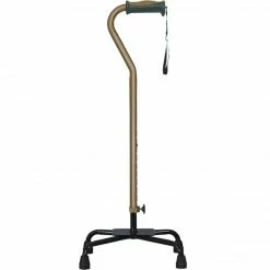 Drive Medical Hugo Adjustable Quad Cane For Right Or Left Hand Use, Large Base, Cocoa (731-842)