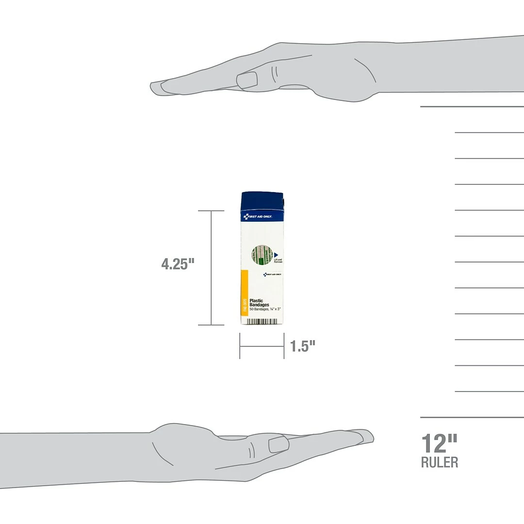 First Aid Only SmartCompliance 0.75"W X 3"L Adhesive Bandages, 50/Box (FAE-3070) - Image 4