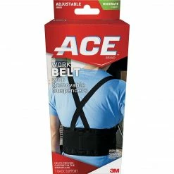 ACE™ Work Belt With Removable Suspenders, Mesh, One Size, Black, Each (208605)