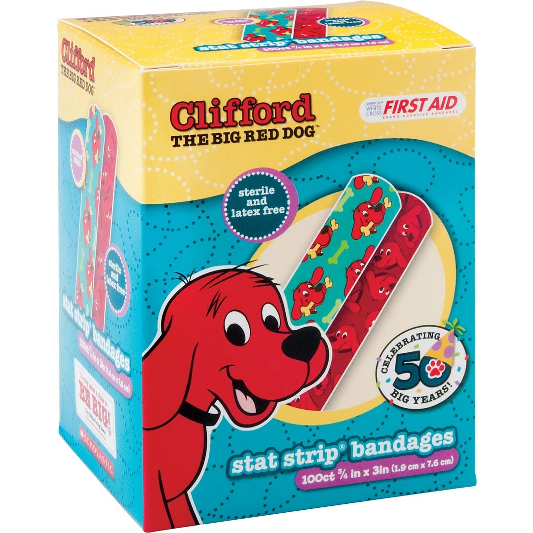 SmileMakers Clifford® Adhesive Bandages; 100 PCS