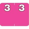 Medical Arts Press® Numeric Labels On Roll; "3", Pink