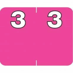 Medical Arts Press® Numeric Labels On Roll; "3", Pink