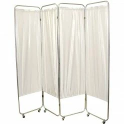 Unbranded Standard 3-Panel Vinyl Privacy Screen With Casters