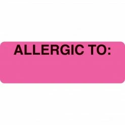 Medical Arts Press® Allergy Warning Medical Labels, Allergic To, Fluorescent Pink, 1x3", 500 Labels