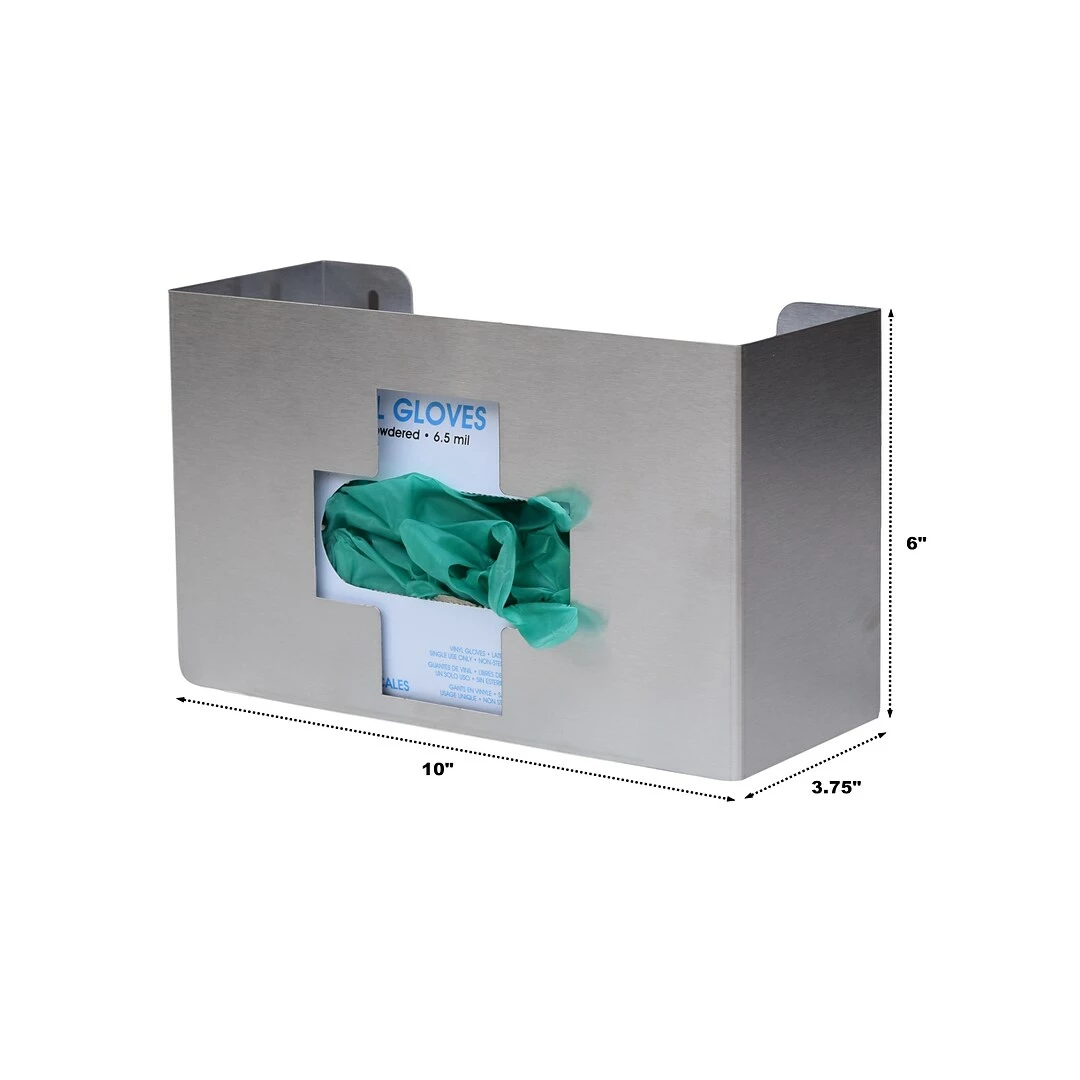 Omnimed Single Medical Cross Glove Box Dispenser, Stainless Steel (305335) - Image 2