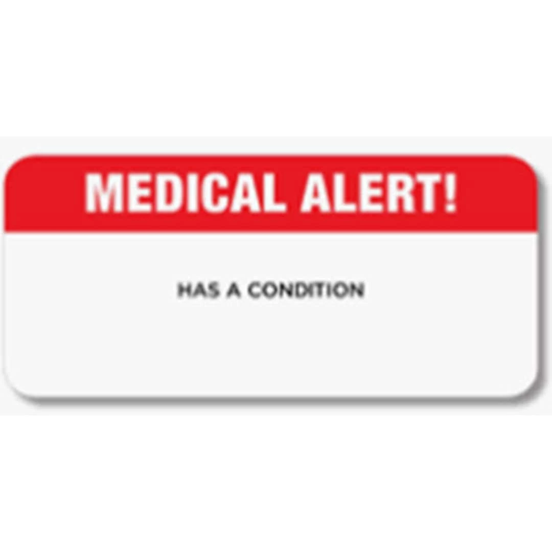 Medical Arts Press® Chart Alert Medical Labels, Medical Alert, Red And White, 7/8x1-1/2", 250 Labels