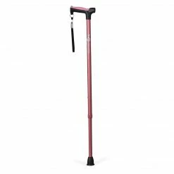 Drive Medical Hugo Adjustable Derby Handle Cane With Reflective Strap, Rose (731-466)