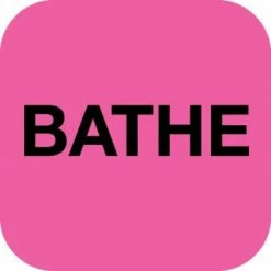 Medical Arts Press Small Shape Alert Pre-Printed Labels, Bathe, Fluorescent Pink, 1x1", 500 Labels