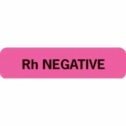 Medical Arts Press® Chart Alert Medical Labels, Rh Negative, Fluorescent Pink, 5/16x1-1/4", 500 Labels