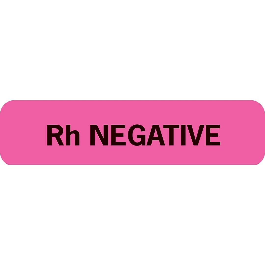 Medical Arts PressĀ® Chart Alert Medical Labels, Rh Negative, Fluorescent Pink, 5/16x1-1/4", 500 Labels