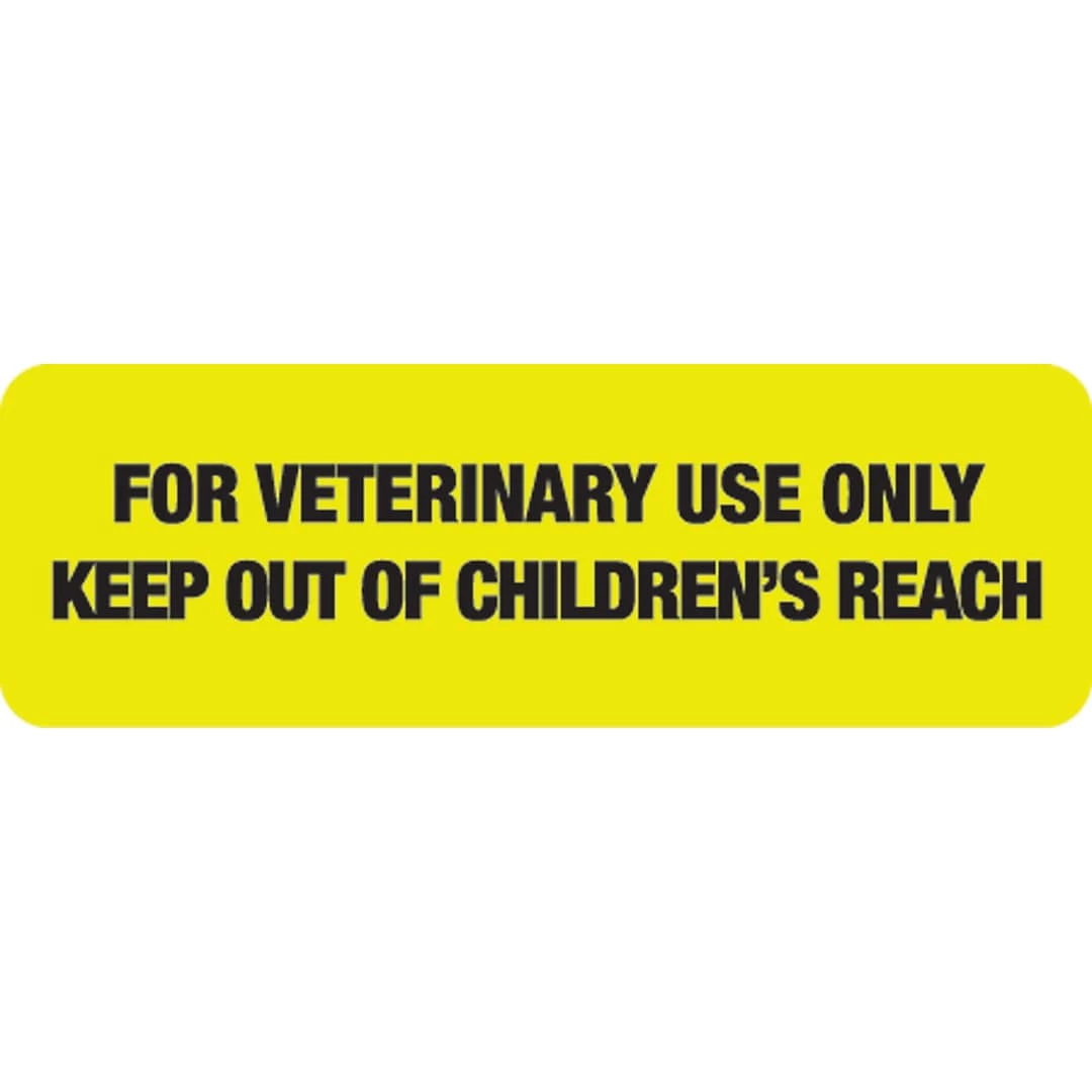 Medical Arts PressĀ® Veterinary Medication Labels, For Veterinary Use Only, Fl Chartreuse, 1/2x1-1/2", 500 Labels
